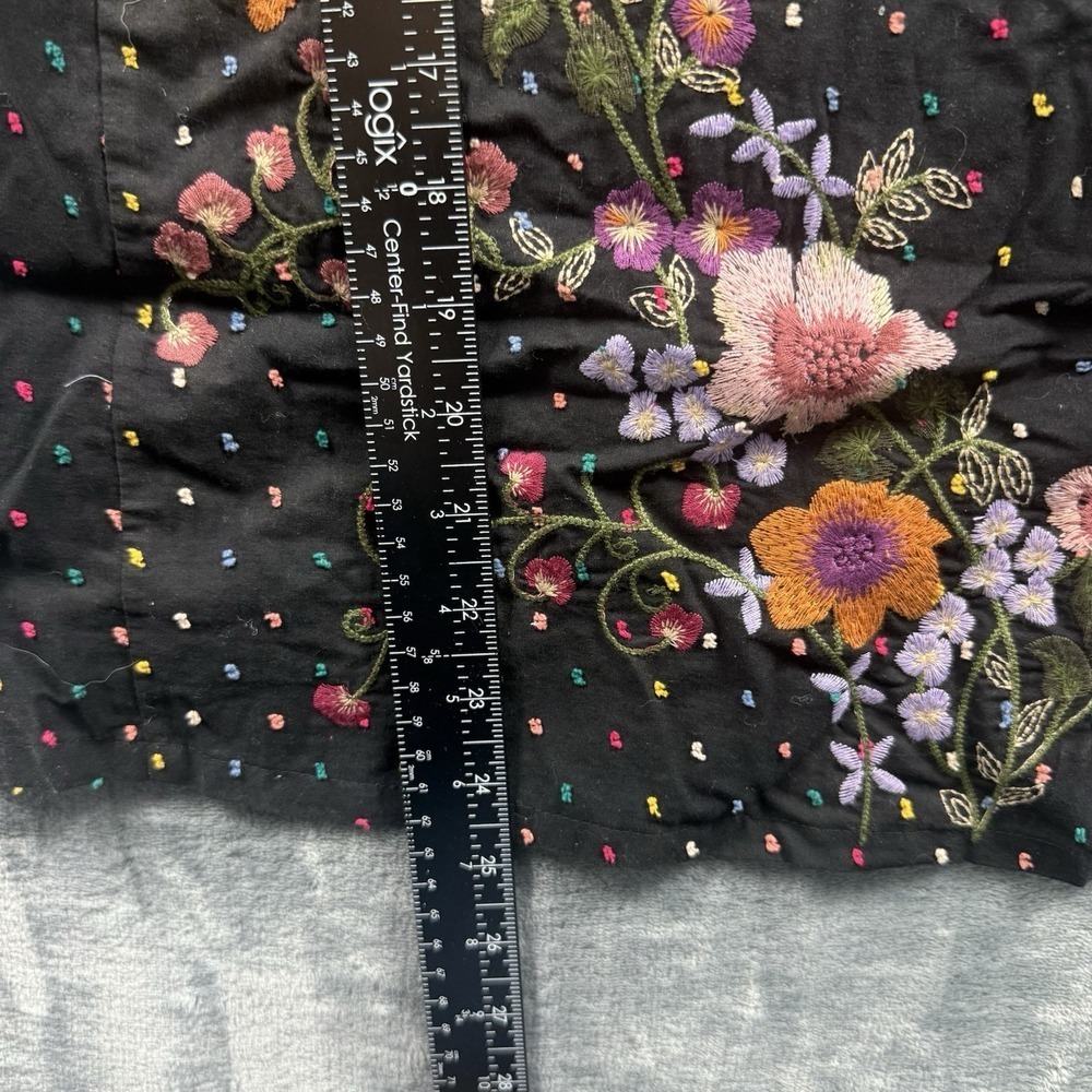 Anthropologie One September Tunic Top Shirt Size Small Embroidered Floral Boho - Picture 6 of 7